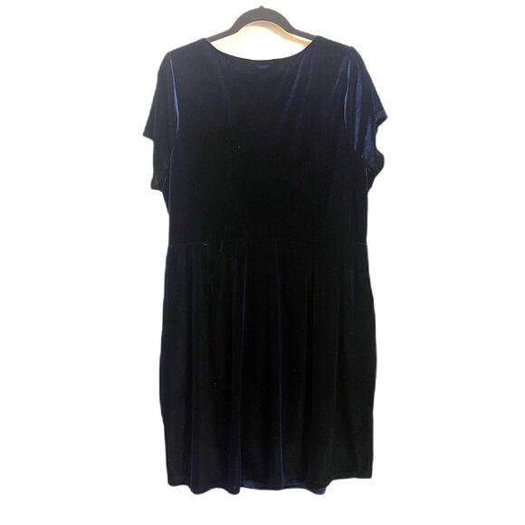 Modcloth Blue Velvet Side Rusched Mini Dress   Women's Plus Size 3X - Picture 6 of 8